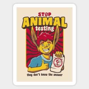 Stop Animal Testing Vintage Back to School by Tobe Fonseca Magnet